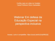 Webinar Em defesa da Educação Especial na perspectiva inclusiva